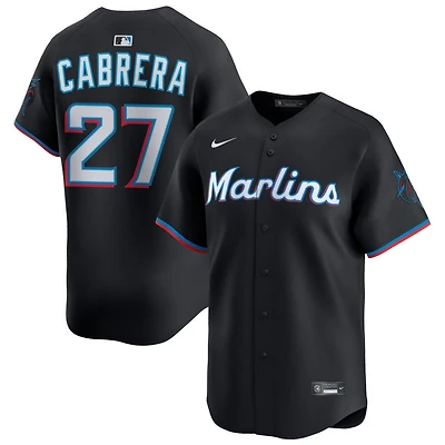 Edward Cabrera Men's Nike Black Miami Marlins Alternate Limited Custom Jersey