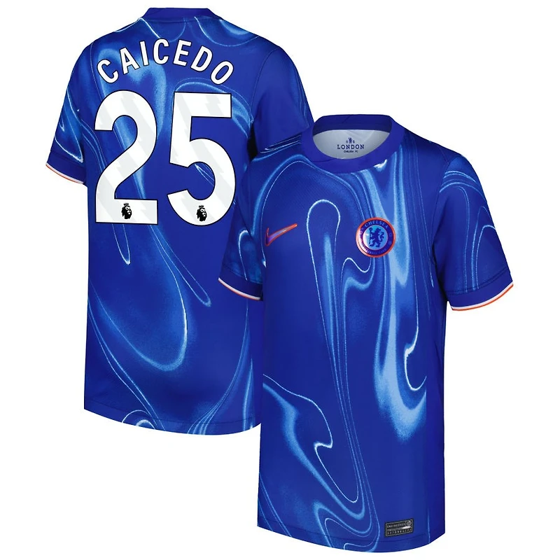 Moises Caicedo Youth Nike Blue Chelsea 2024/25 Home Custom Replica Jersey