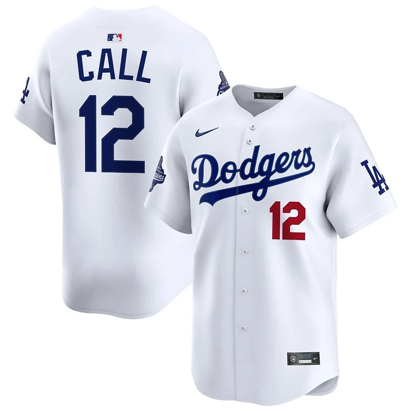 Alex Call Men's Nike  White Los Angeles Dodgers 2025 World Series Champions Home Custom Limited Jersey