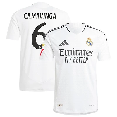 Eduardo Camavinga Men's adidas  White Real Madrid 2024/25 Home Authentic Custom Jersey