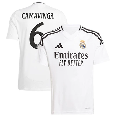 Eduardo Camavinga Youth adidas White Real Madrid 2024/25 Home Replica Custom Jersey