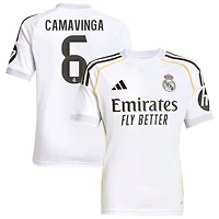 Eduardo Camavinga Youth adidas White Real Madrid 2025/26 Home Replica Custom Jersey