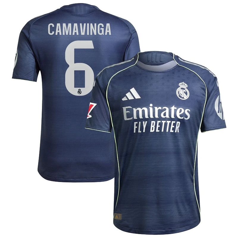 Eduardo Camavinga Men's adidas Blue Real Madrid 2025/26 Away Authentic Custom Jersey