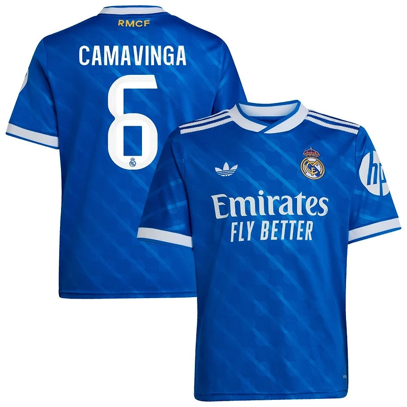 Eduardo Camavinga Youth adidas  Blue Real Madrid 2025/26 Third Replica Custom Jersey