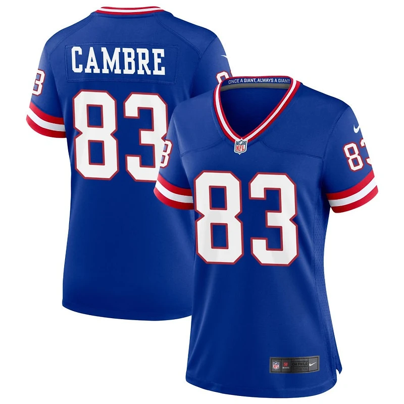 Dalen Cambre Women's Nike Royal New York Giants Classic Custom Game Jersey