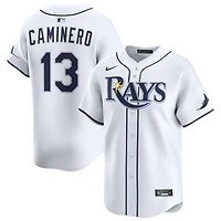 Junior Caminero Men's Nike White Tampa Bay Rays Home Limited Custom Jersey