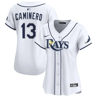 Junior Caminero Women's Nike  White Tampa Bay Rays Home Limited Custom Jersey
