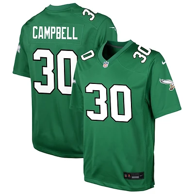 Jihaad Campbell Youth Nike Kelly Green Philadelphia Eagles Alternate Custom Game Jersey