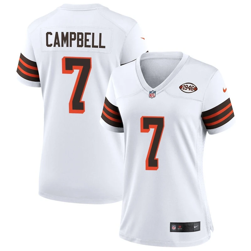 Tyson Campbell Women's Nike White Cleveland Browns 1946 Collection Alternate Custom Jersey