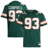 Anthony Campbell Men's adidas  Green Miami Hurricanes NIL Pick-A-Player Alternate Premier Football Jersey