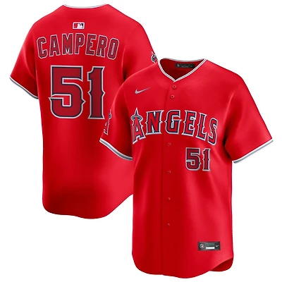 Gustavo Campero Men's Nike Red Los Angeles Angels Alternate Limited Custom Jersey