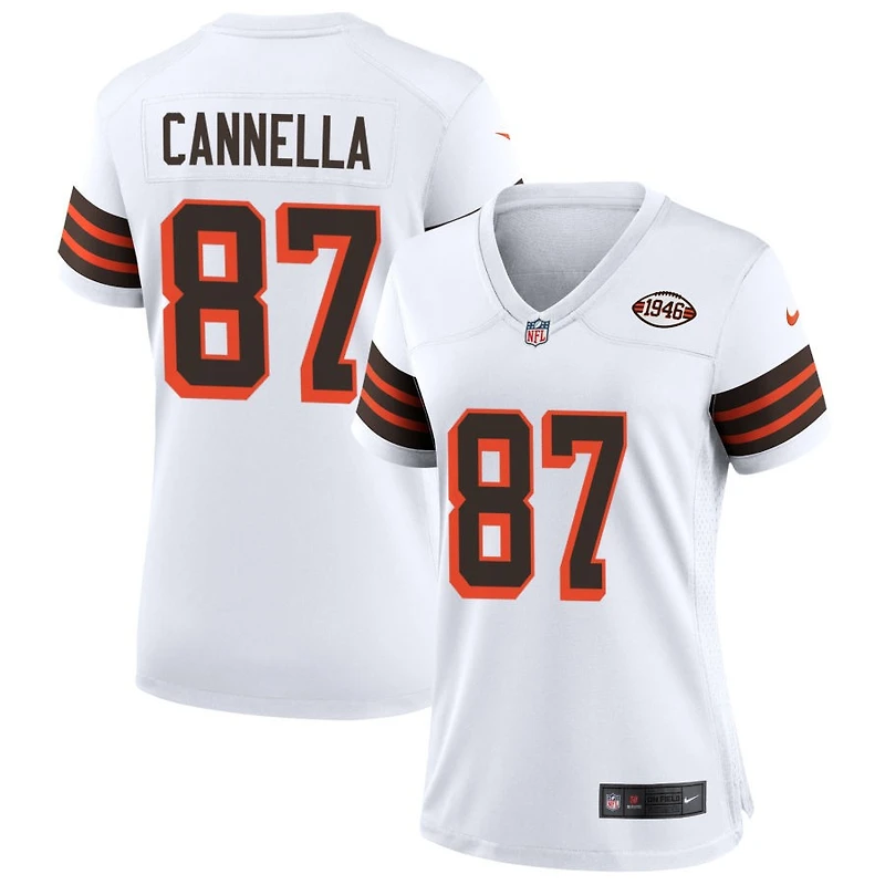 Sal Cannella Women's Nike White Cleveland Browns 1946 Collection Alternate Custom Jersey