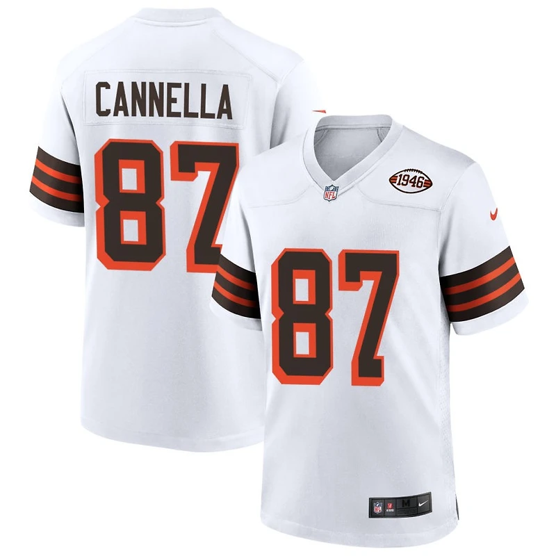 Sal Cannella Men's Nike White Cleveland Browns 1946 Collection Alternate Custom Jersey