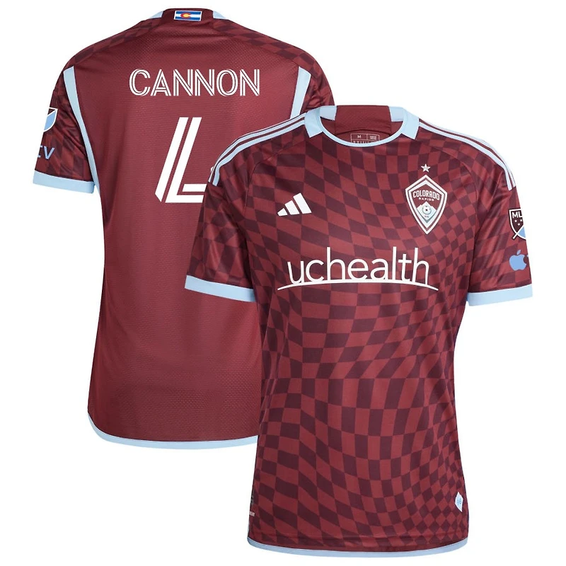 Reggie Cannon Men's adidas  Burgundy Colorado Rapids 2024 One Flag Kit Authentic Custom Jersey