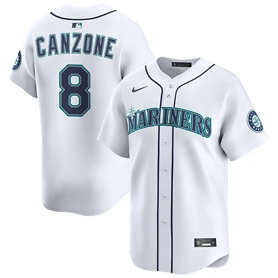 Dominic Canzone Men's Nike White Seattle Mariners Home Limited Custom Jersey