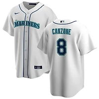 Dominic Canzone Men's Nike White Seattle Mariners Home Replica Custom Jersey