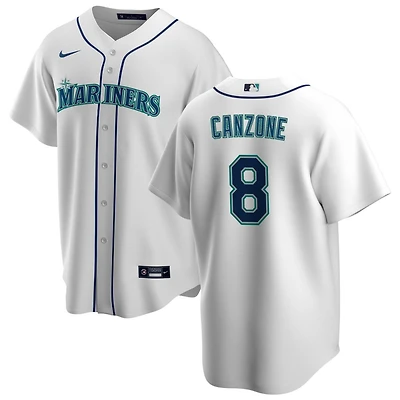Dominic Canzone Men's Nike White Seattle Mariners Home Replica Custom Jersey