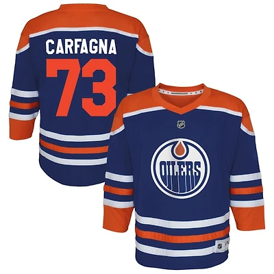 Damien Carfagna Youth Royal Edmonton Oilers Home Replica Custom Jersey