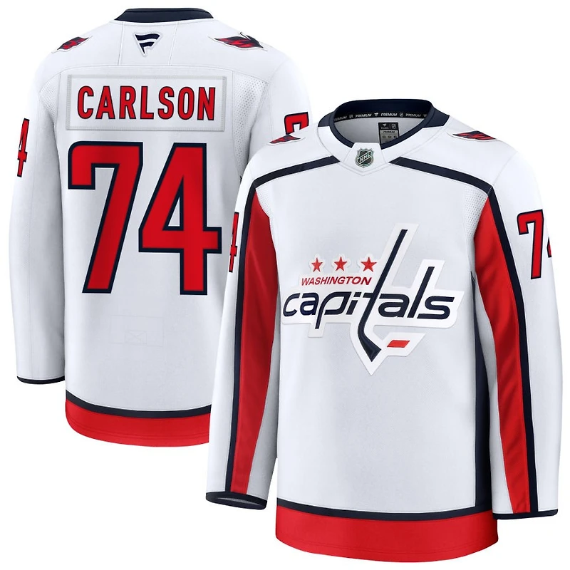 John Carlson Men's Fanatics White Washington Capitals Away Premium Custom Jersey