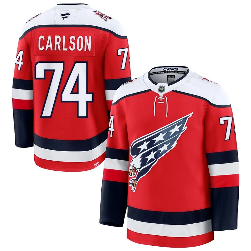 John Carlson Men's Fanatics  Red Washington Capitals Alternate Premium Custom Jersey