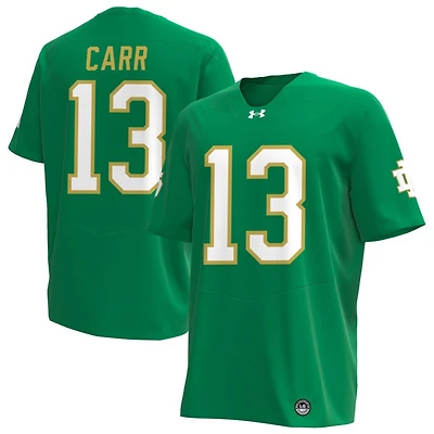 CJ Carr Men's Under Armour Kelly Green Notre Dame Fighting Irish Alternate NIL Pick-A-Player Replica Football Jersey