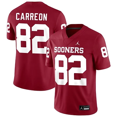 Ivan Carreon Men's Jordan Brand Crimson Oklahoma Sooners NIL Pick-A-Player Football Replica Jersey