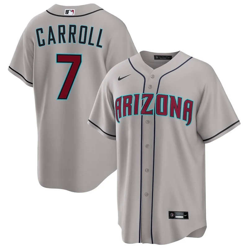 Corbin Carroll Men's Nike Gray Arizona Diamondbacks Road Custom Replica Jersey