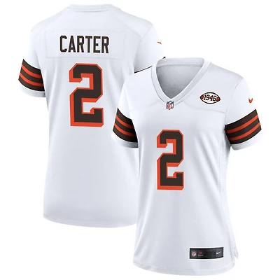 DeAndre Carter Women's Nike White Cleveland Browns 1946 Collection Alternate Custom Jersey