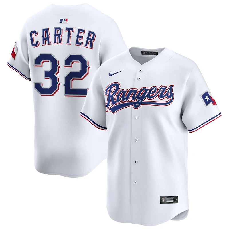 Evan Carter Men's Nike White Texas Rangers Home Limited Custom Jersey