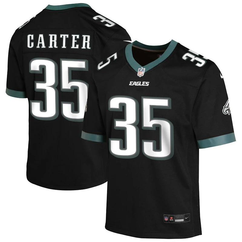 Michael Carter Youth Nike Black Philadelphia Eagles Alternate Custom Game Jersey