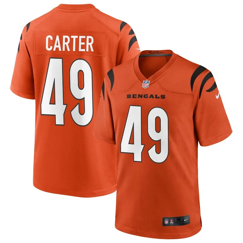 Barrett Carter Youth Nike Orange Cincinnati Bengals Alternate Game Custom Jersey