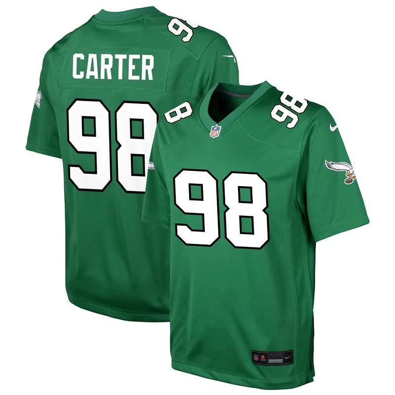 Jalen Carter Youth Nike Kelly Green Philadelphia Eagles Alternate Custom Game Jersey