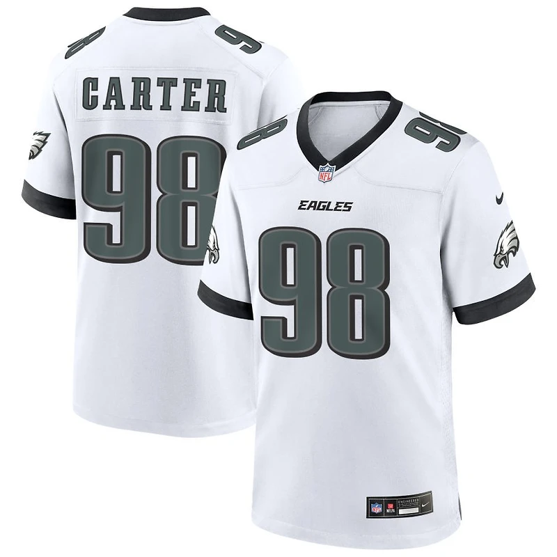 Jalen Carter Men's Nike White Philadelphia Eagles Custom Game Jersey