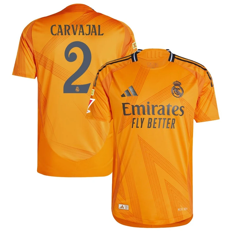 Dani Carvajal Men's adidas Orange Real Madrid 2024/25 Away Authentic Custom Jersey