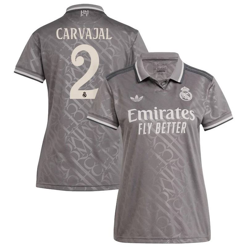 Dani Carvajal Women's adidas Originals Charcoal Real Madrid 2024/25 Third Replica Custom Jersey