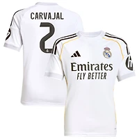 Dani Carvajal Youth adidas White Real Madrid 2025/26 Home Replica Custom Jersey