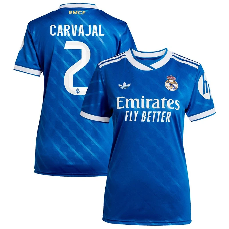 Dani Carvajal Women's adidas Blue Real Madrid 2025/26 Third Replica Custom Jersey
