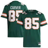 Jackson Carver Men's adidas  Green Miami Hurricanes NIL Pick-A-Player Alternate Premier Football Jersey