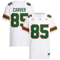 Jackson Carver Men's adidas  White Miami Hurricanes NIL Pick-A-Player White Premier Football Jersey