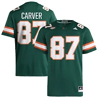 Hunter Carver Men's adidas  Green Miami Hurricanes NIL Pick-A-Player Alternate Premier Football Jersey