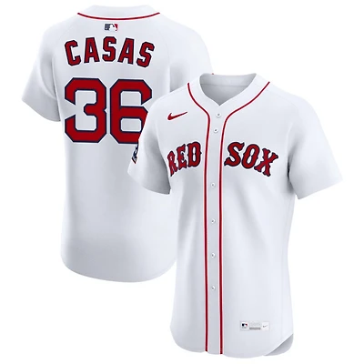 Triston Casas Men's Nike White Boston Red Sox Home Elite Sponsor Patch Custom Jersey