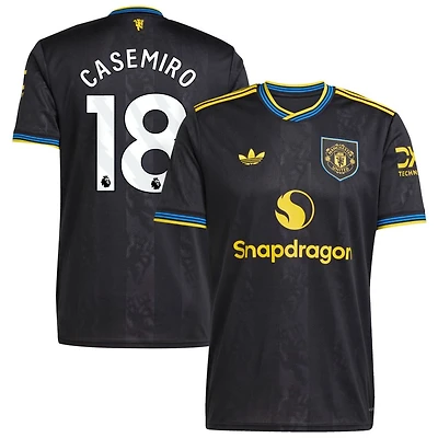 Casemiro Casemiro Men's adidas  Black Manchester United 2025/26 Third Replica Custom Jersey