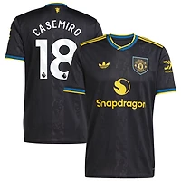 Casemiro Casemiro Men's adidas  Black Manchester United 2025/26 Third Replica Custom Jersey