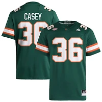 Logan Casey Men's adidas  Green Miami Hurricanes NIL Pick-A-Player Alternate Premier Football Jersey