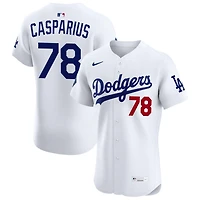 Ben Casparius Men's Nike White Los Angeles Dodgers Home Elite Sponsor Patch Custom Jersey