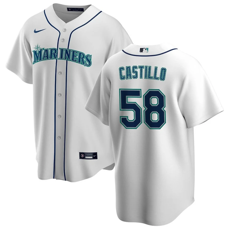 Luis Castillo Men's Nike White Seattle Mariners Home Replica Custom Jersey