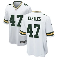 McCallan Castles Men's Nike White Green Bay Packers Custom Game Jersey