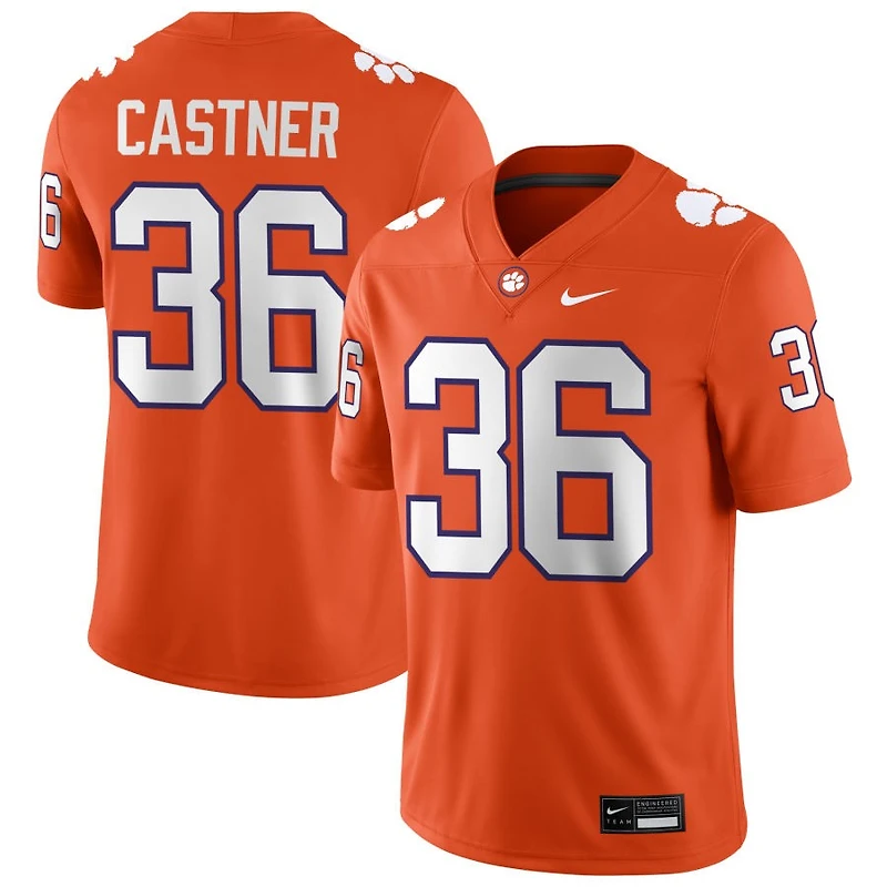 Quinn Castner Men's Nike Orange Clemson Tigers NIL Pick-A-Player Game Jersey