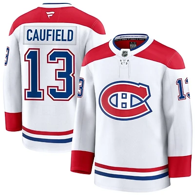 Cole Caufield Men's Fanatics White Montreal Canadiens Away Premium Custom Jersey