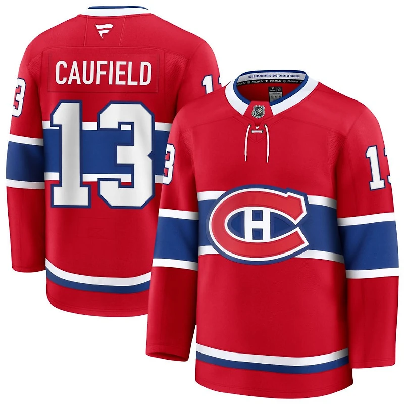 Cole Caufield Men's Fanatics Red Montreal Canadiens Home Premium Custom Jersey
